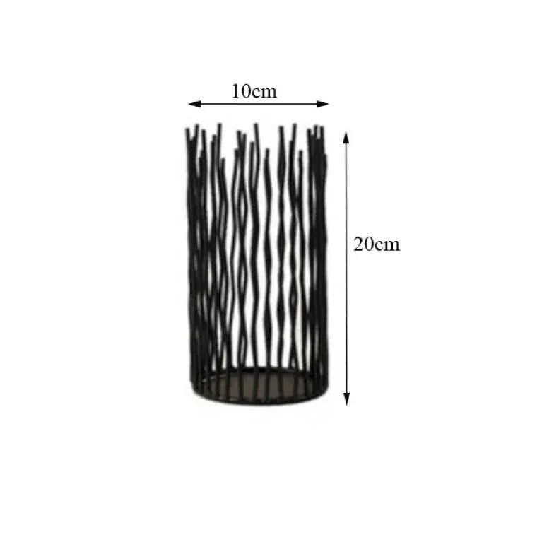 Tall Slender Striped Candle Holder Art Decoration