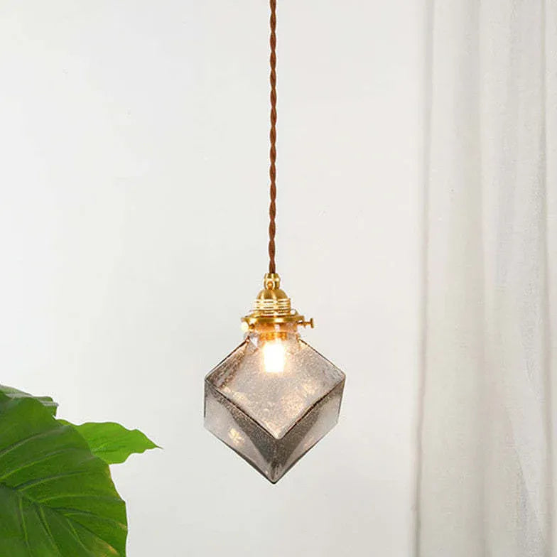 Gold Geometric Glass Bedroom Pendant Light