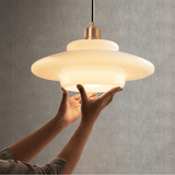 American White Glass Pendant Light for Bedroom
