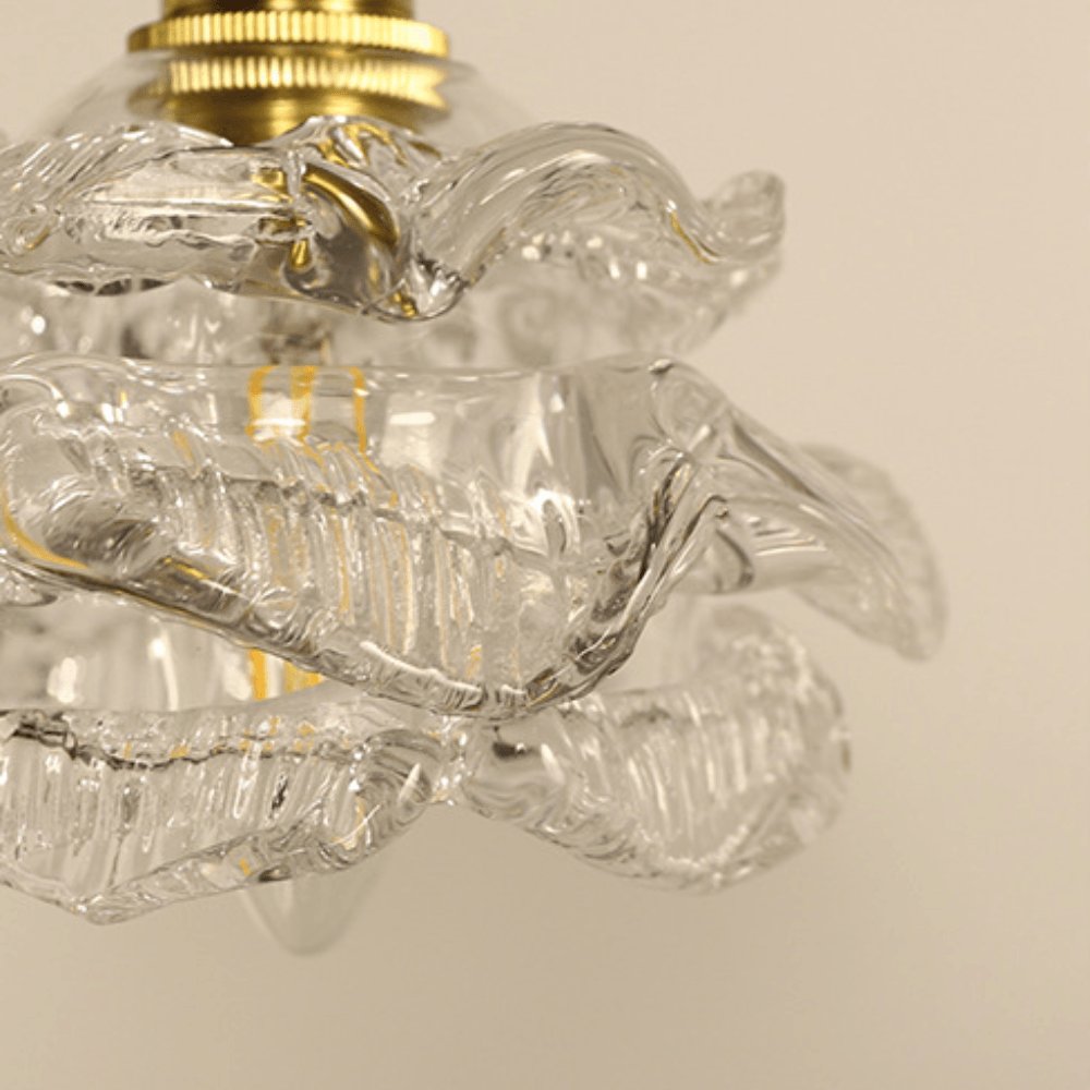 Luxury Small Rose Glass Flower Pendant Light