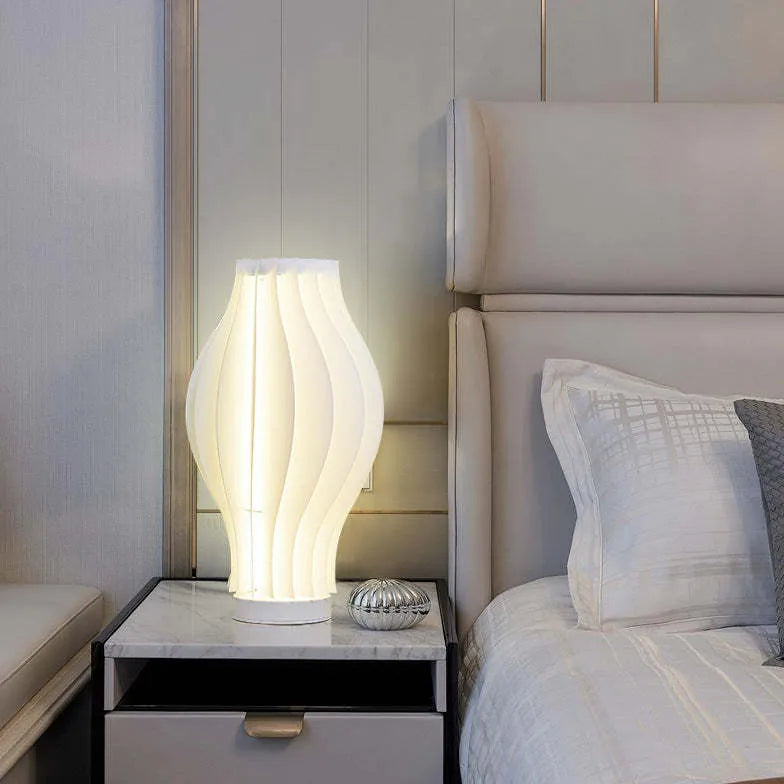 White Wavy Minimalist Table Lamp