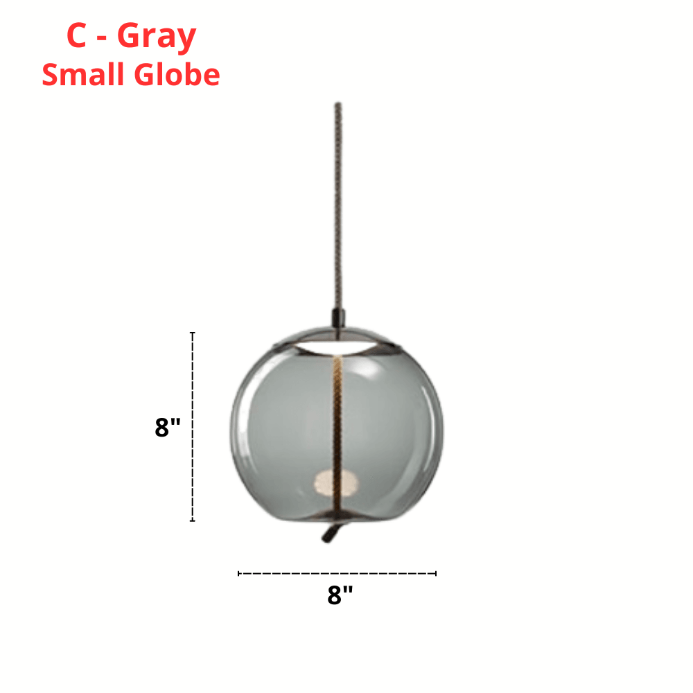 Post Modern Jute Rope Multi Light Glass Pendant