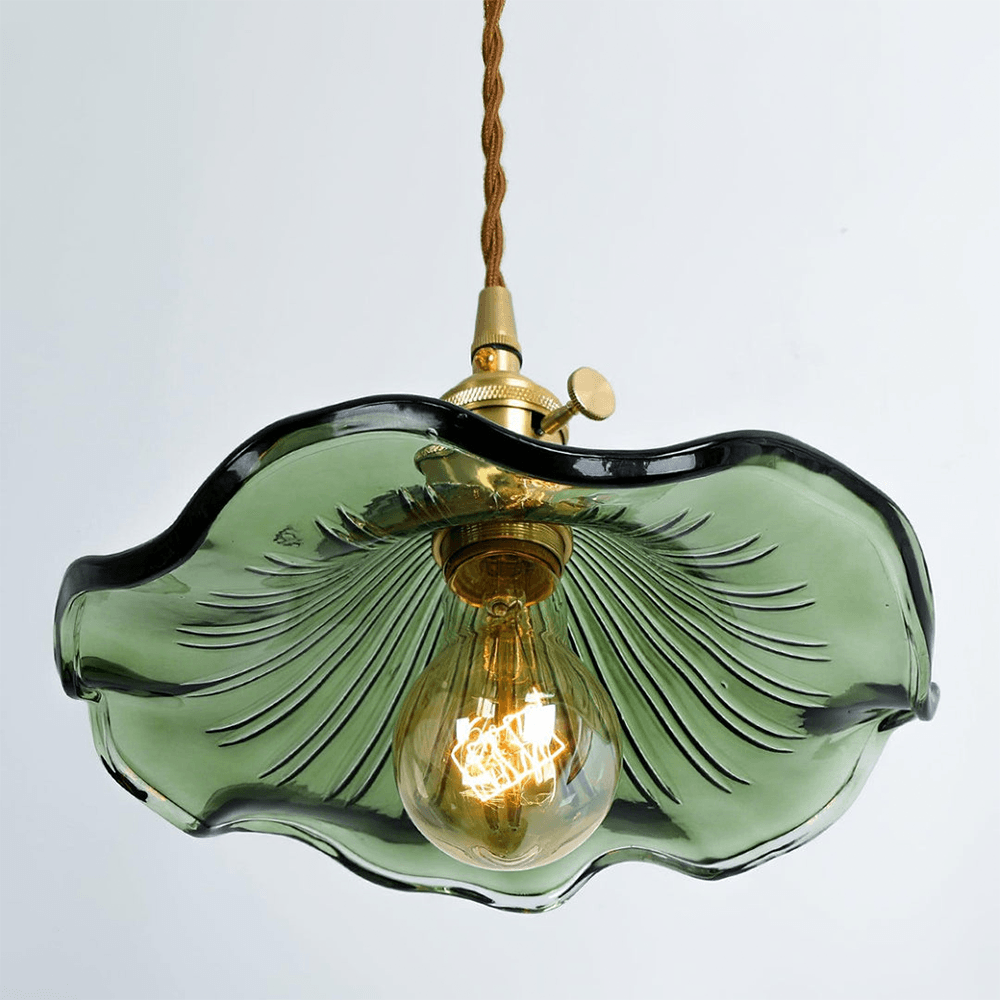 Disc Dining Room Metal and Glass Pendant Light