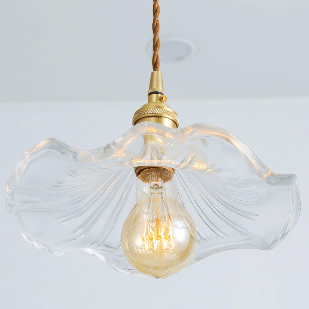 Disc Dining Room Metal and Glass Pendant Light