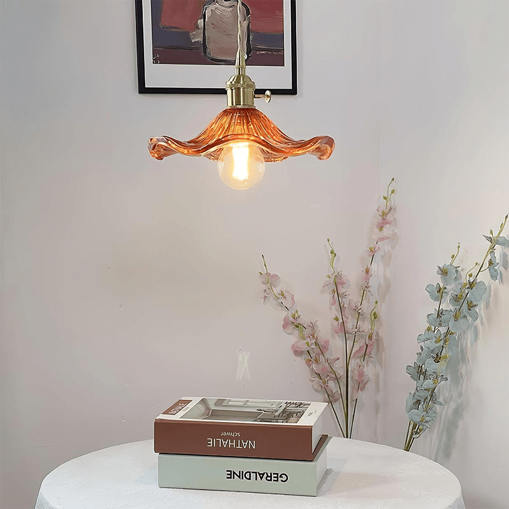 Disc Dining Room Metal and Glass Pendant Light