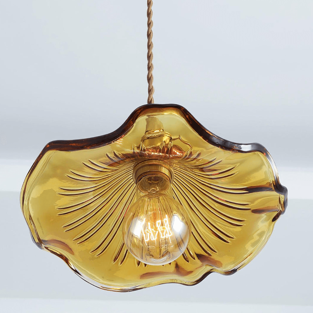 Disc Dining Room Metal and Glass Pendant Light