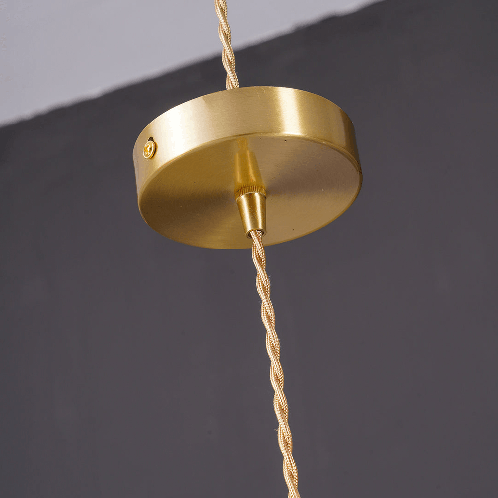 Disc Dining Room Metal and Glass Pendant Light