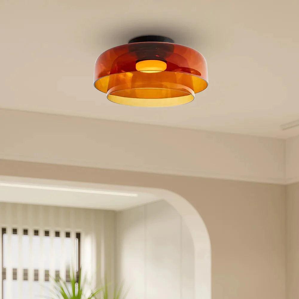 Nordic Multi-Layer Glass Flush Mount Ceiling Light for Bedroom