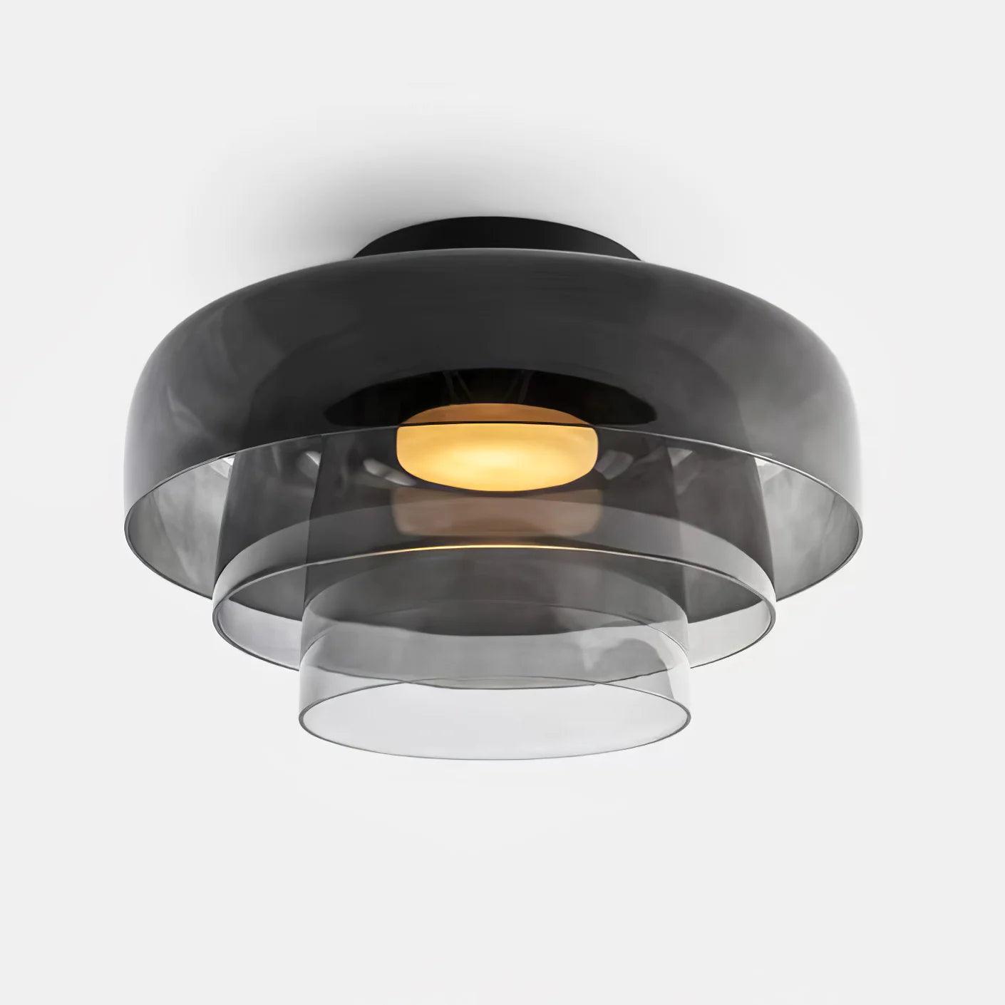 Nordic Multi-Layer Glass Flush Mount Ceiling Light for Bedroom