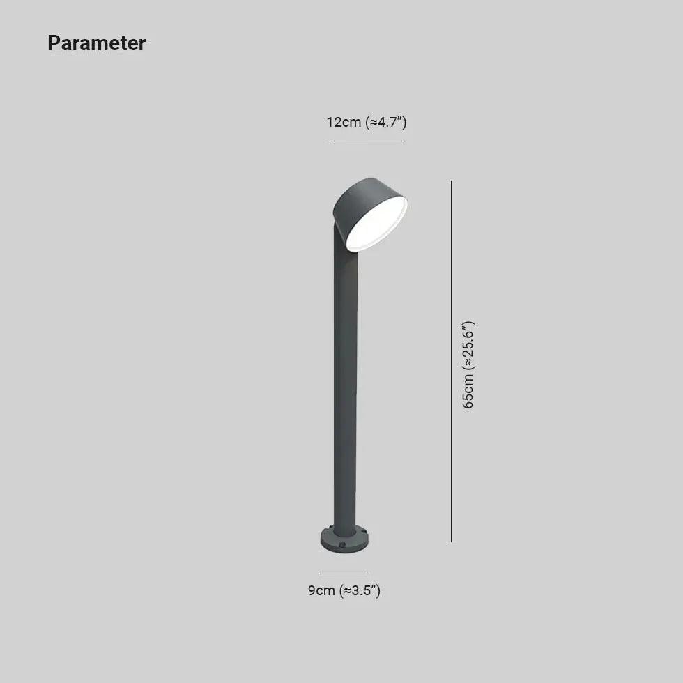 Grey Bowl Shaped Solar Bollard Lights