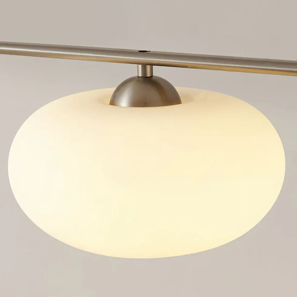 Three-Light White Glass LED Kitchen Pendant Light