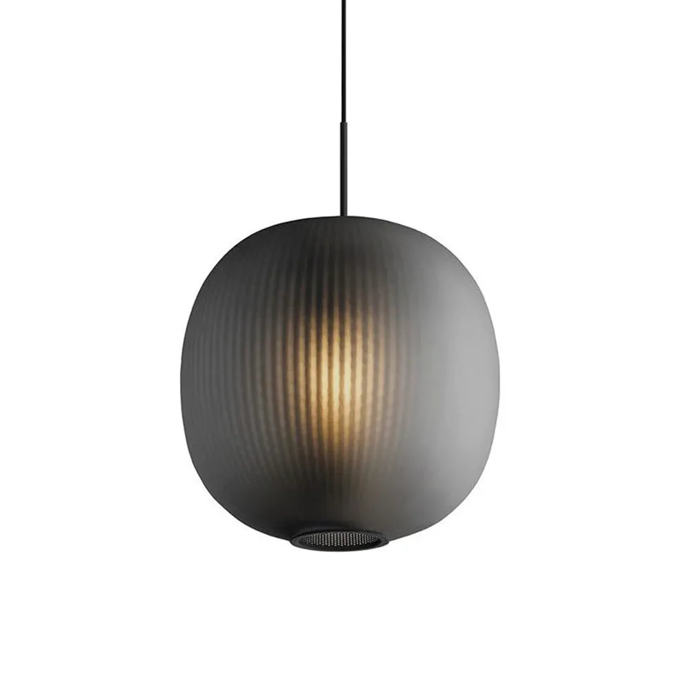 Smoky Gray Frosted Glass Kitchen Pendant Light