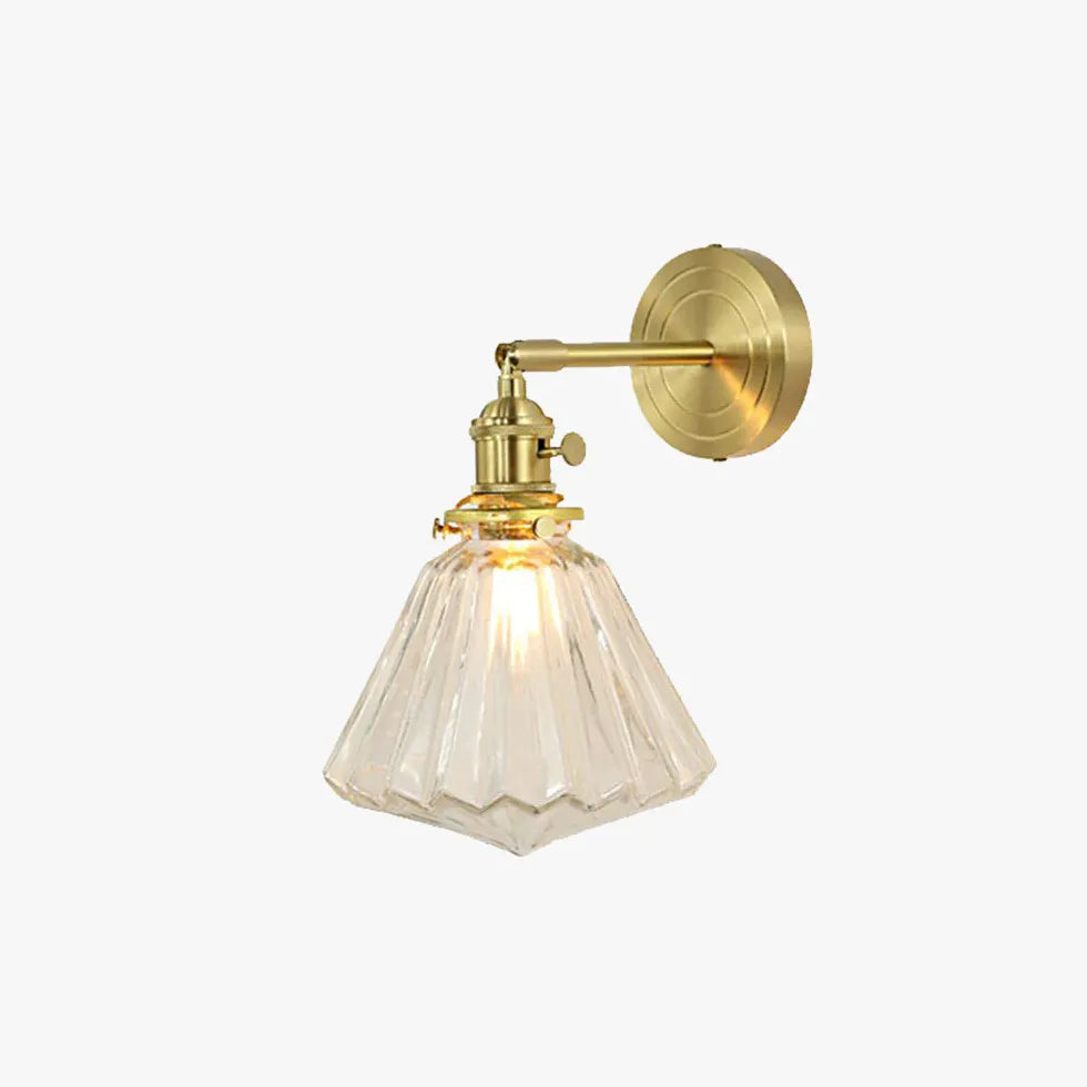 Transparent glass Vintage Gold Wall Lights