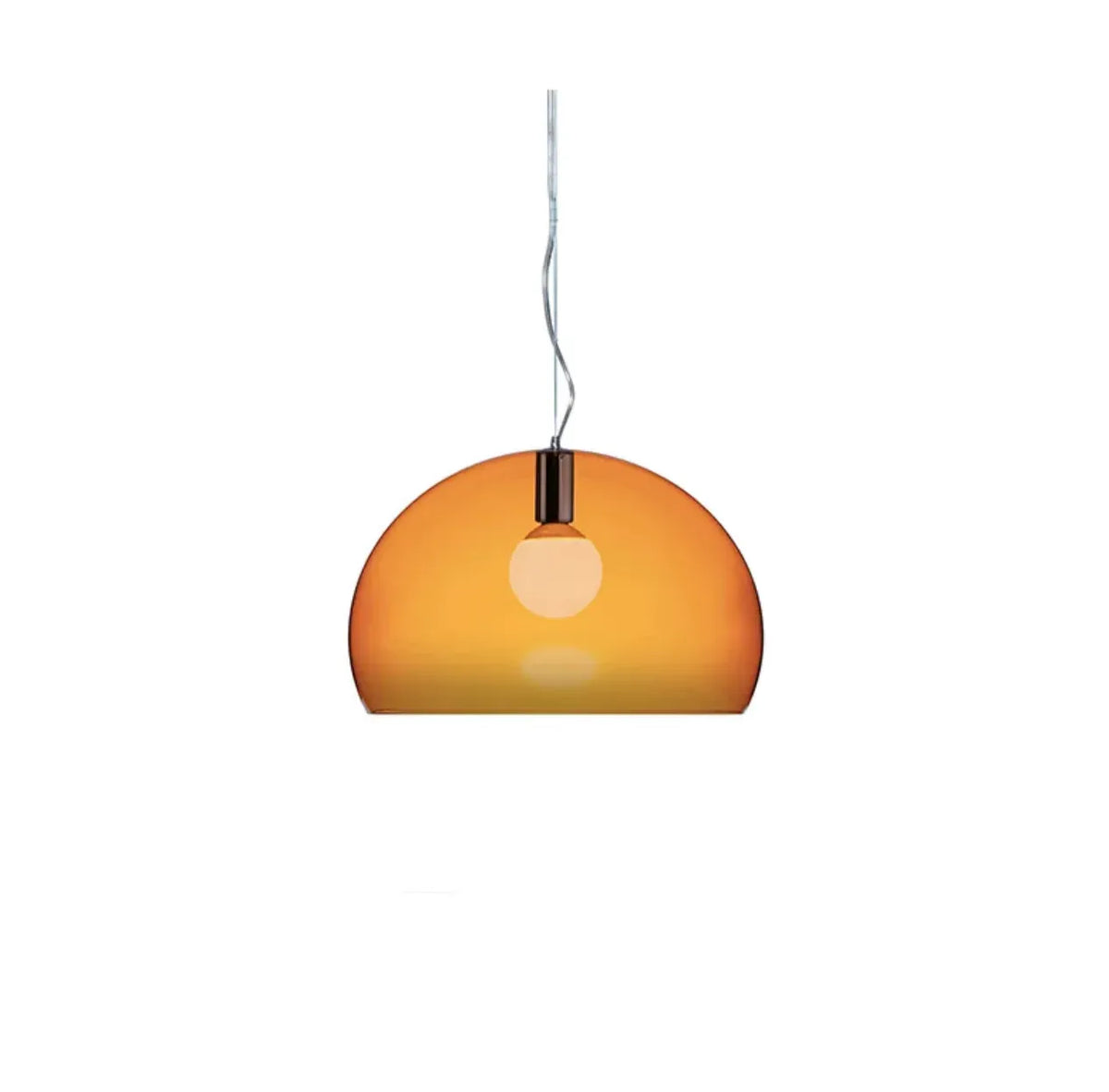 Orange Semi-Circular Glass Modern Pendant Light