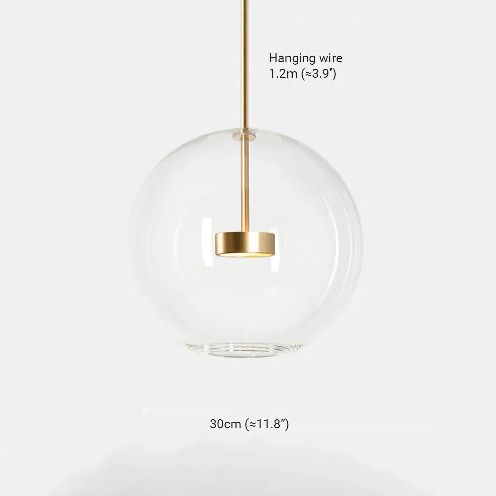 Bubble Clear Glass Gold Pendant Light