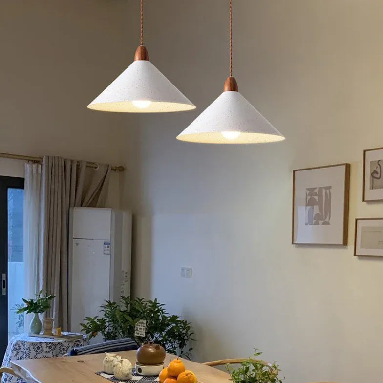 White Conical Modern Dining Pendant Light