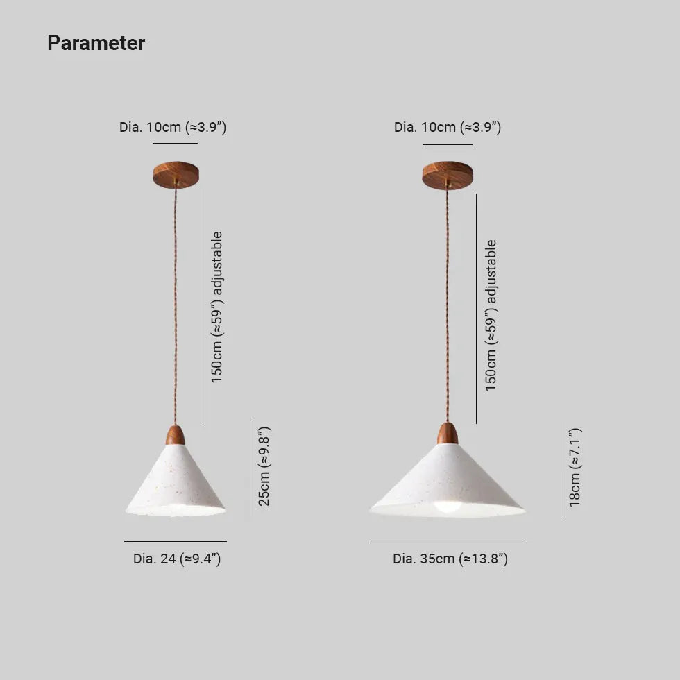 White Conical Modern Dining Pendant Light