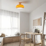 Bright Yellow Glass Modern Bedroom Ceiling Light