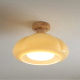 Bright Yellow Glass Modern Bedroom Ceiling Light