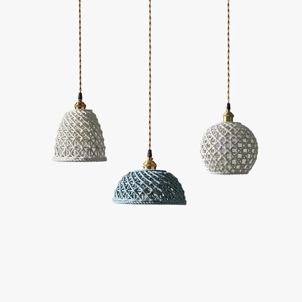 Ceramic Texture Single Head Vintage Pendant Light