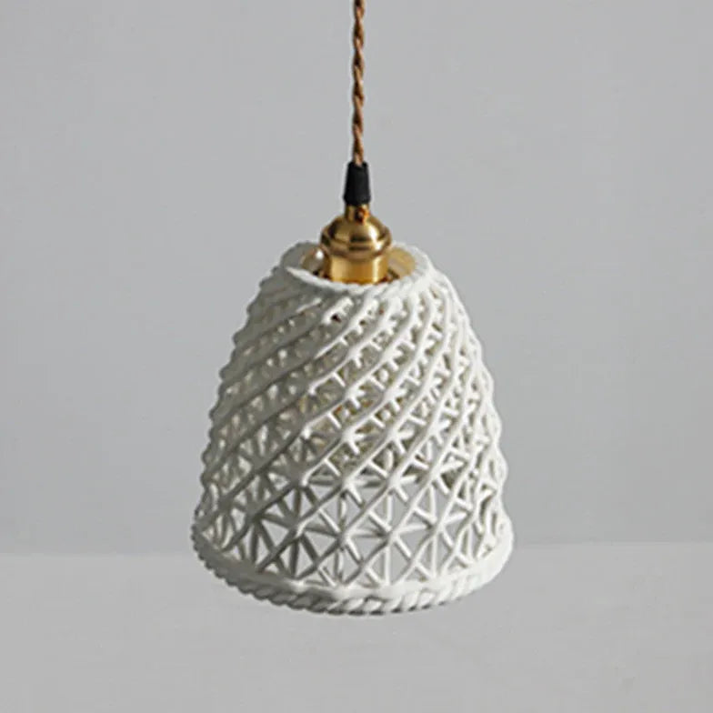 Ceramic Texture Single Head Vintage Pendant Light