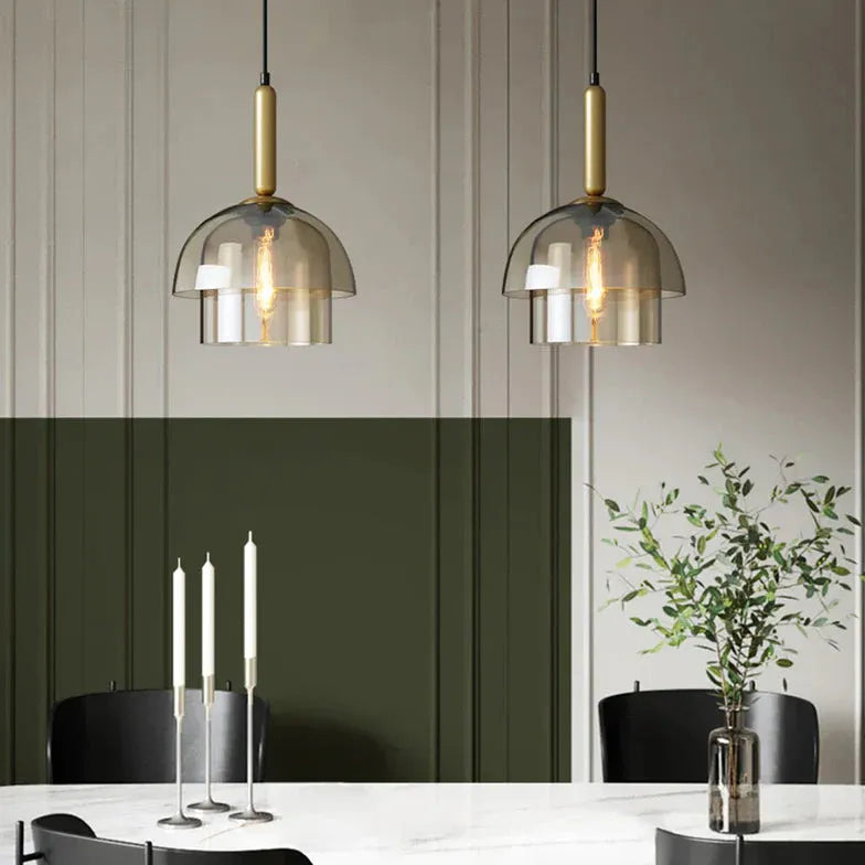 Double Glass Shade Modern Pendant Light