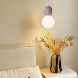 Spherical Glass Bedroom Colored Pendant Light