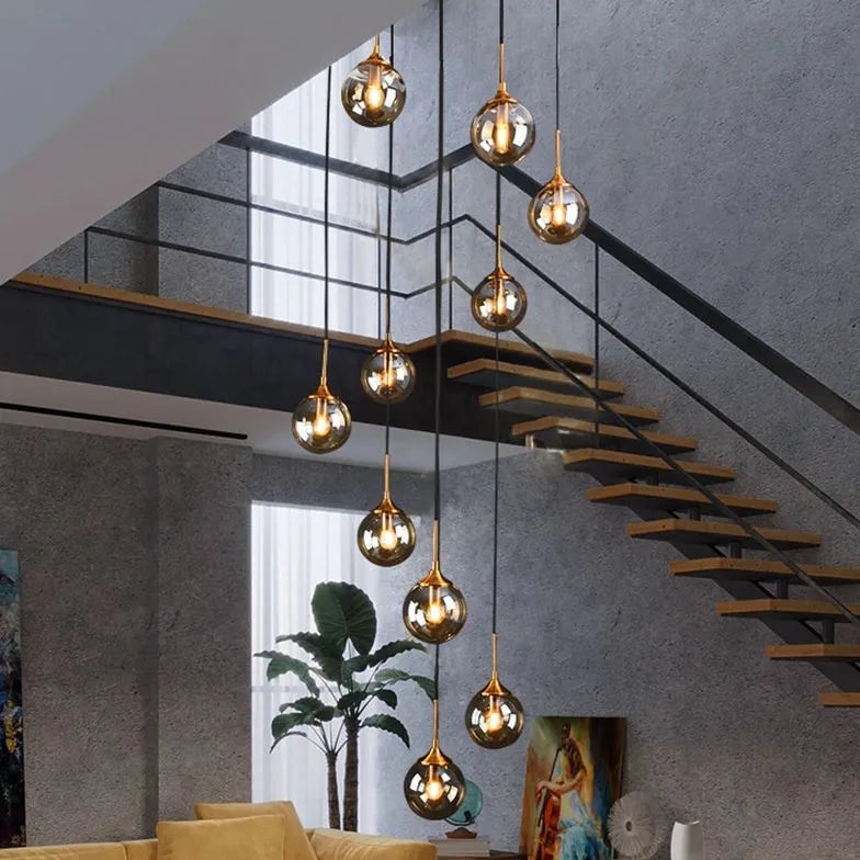 Multi-Sphere Metal Ring Modern Chandelier