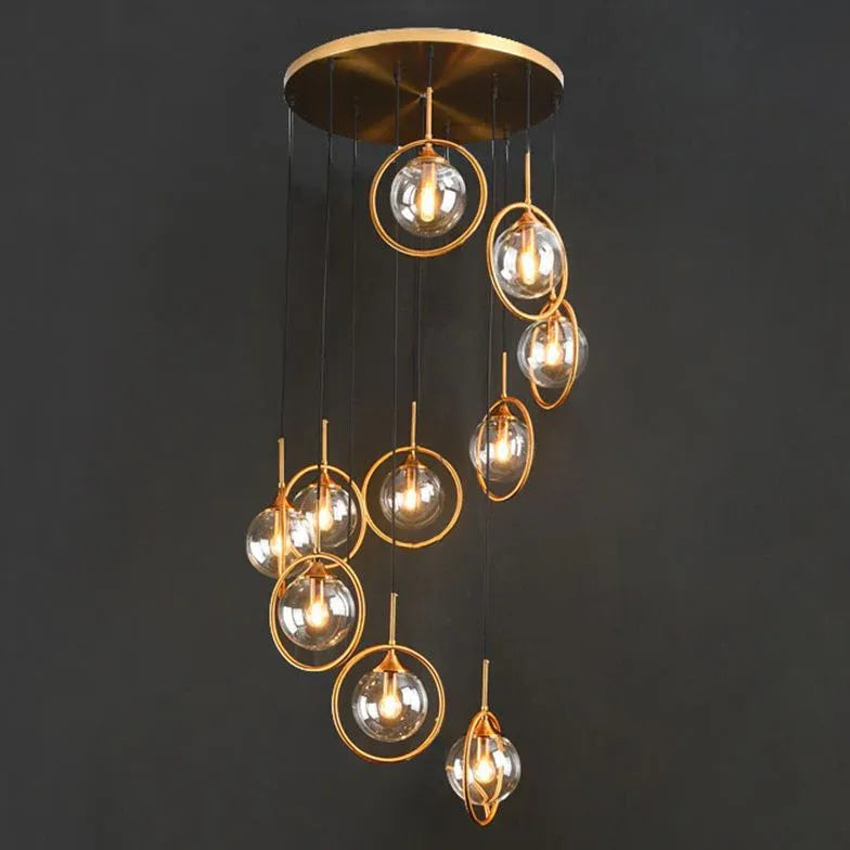 Multi-Sphere Metal Ring Modern Chandelier