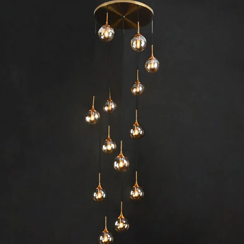 Multi-Sphere Metal Ring Modern Chandelier