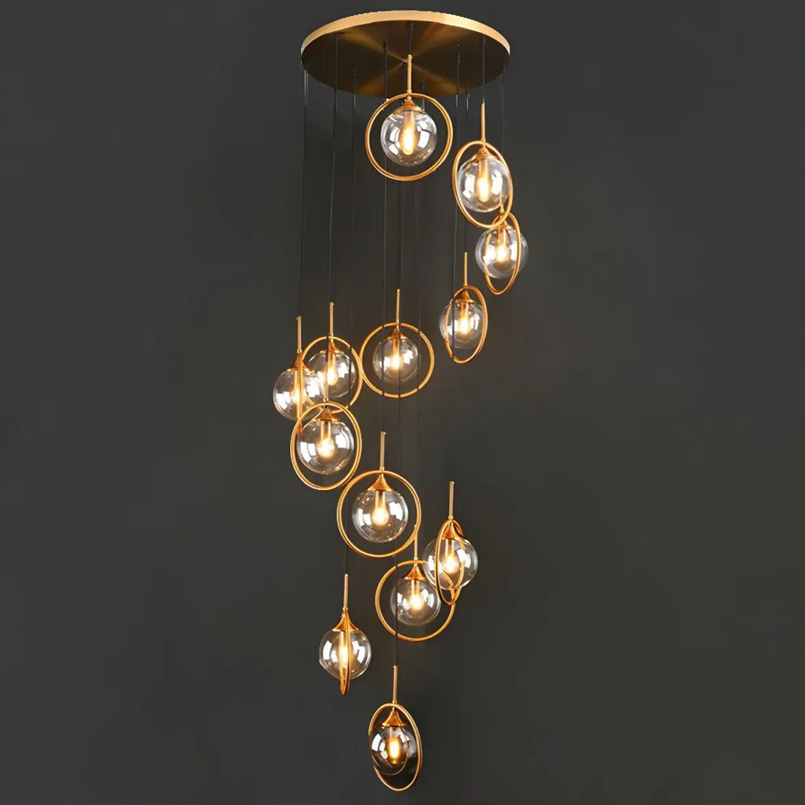 Multi-Sphere Metal Ring Modern Chandelier