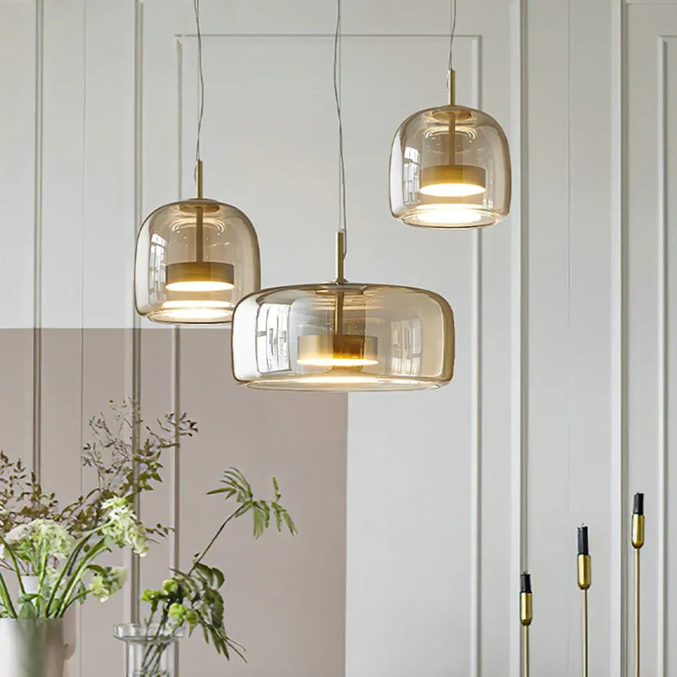 Disc-Shaped Dining Modern Glass Pendant Light