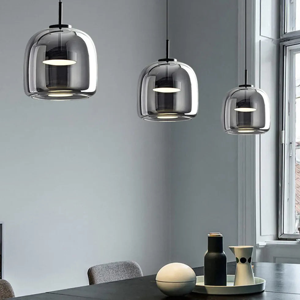 Disc-Shaped Dining Modern Glass Pendant Light