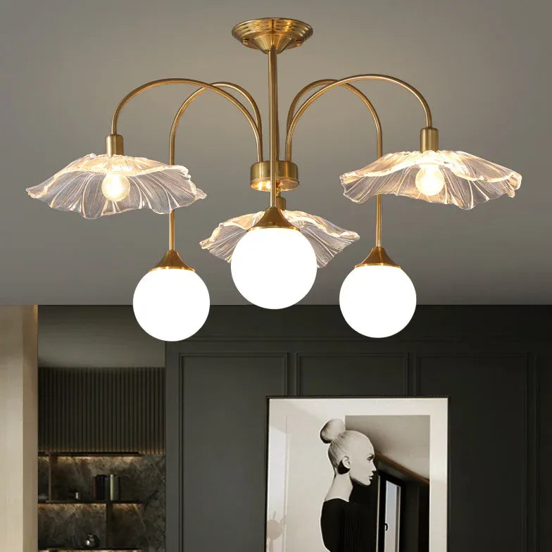 Petal Octopus Gold Modern Chandelier