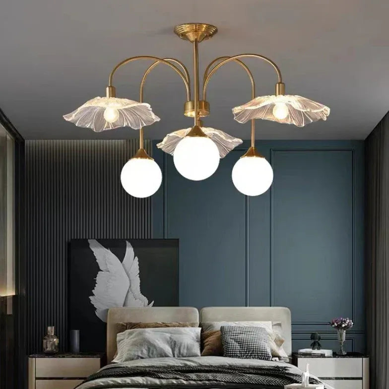 Petal Octopus Gold Modern Chandelier