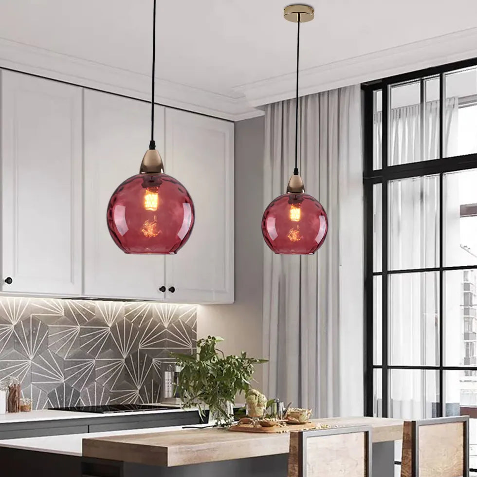 Coloured Glass kitchen pendant light