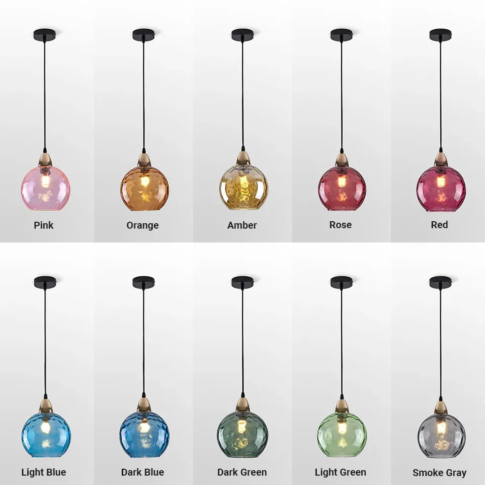 Coloured Glass kitchen pendant light