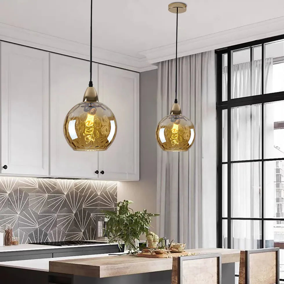 Coloured Glass kitchen pendant light