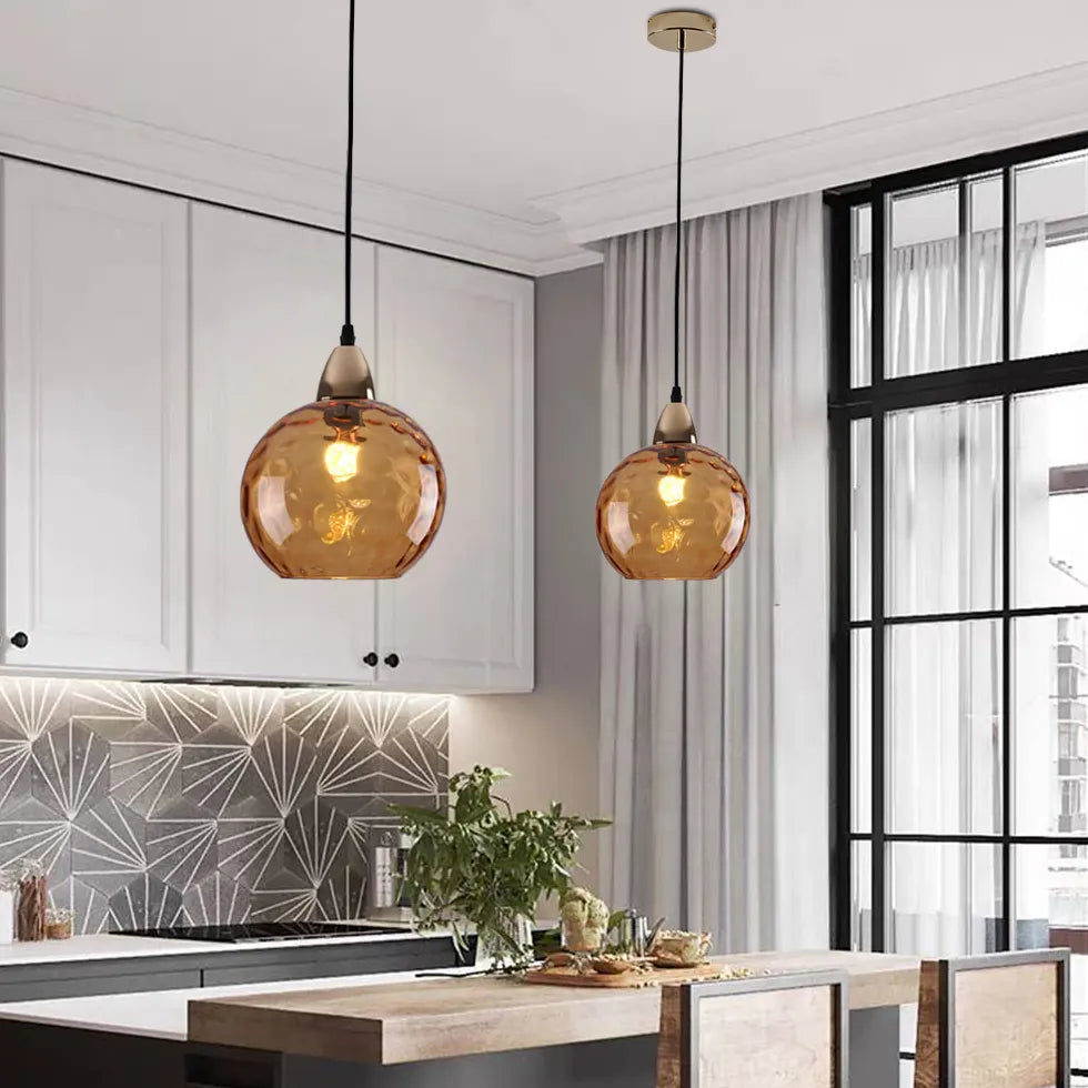 Coloured Glass kitchen pendant light