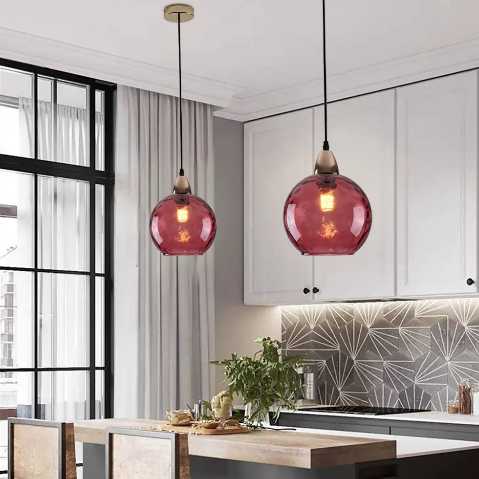 Coloured Glass kitchen pendant light