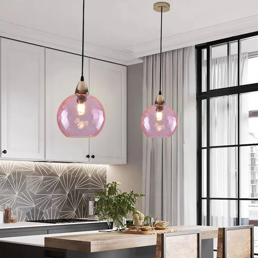 Coloured Glass kitchen pendant light