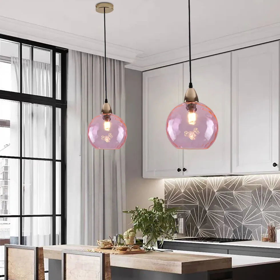 Coloured Glass kitchen pendant light