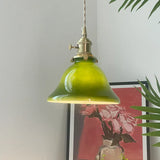 Green Vintage Glass Living Room Pendant Light