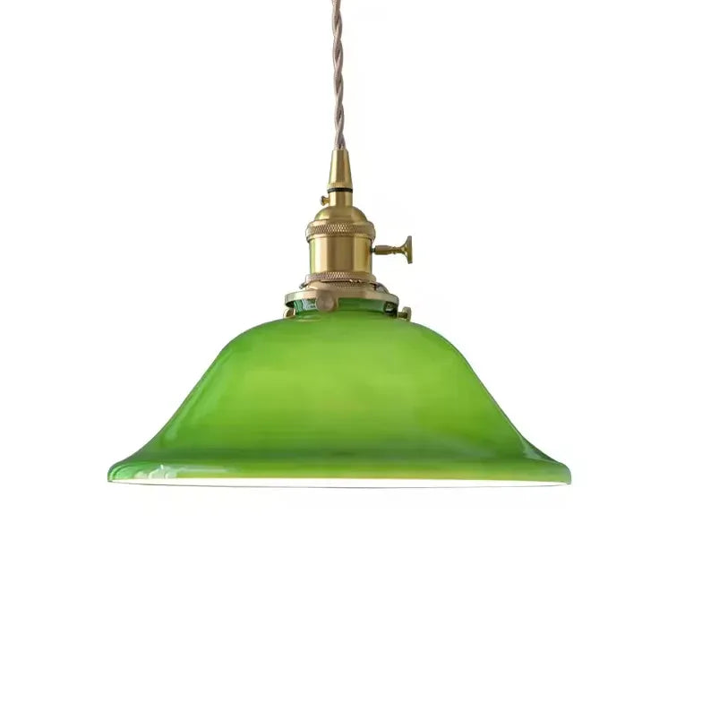 Green Vintage Glass Living Room Pendant Light