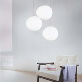 Irregular Spherical White Glass Pendant Light