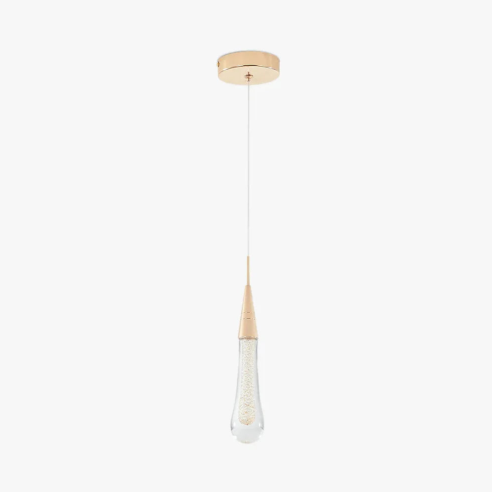 Water Droplet Linearity Gold Kitchen Pendant Light