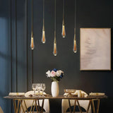 Water Droplet Linearity Gold Kitchen Pendant Light