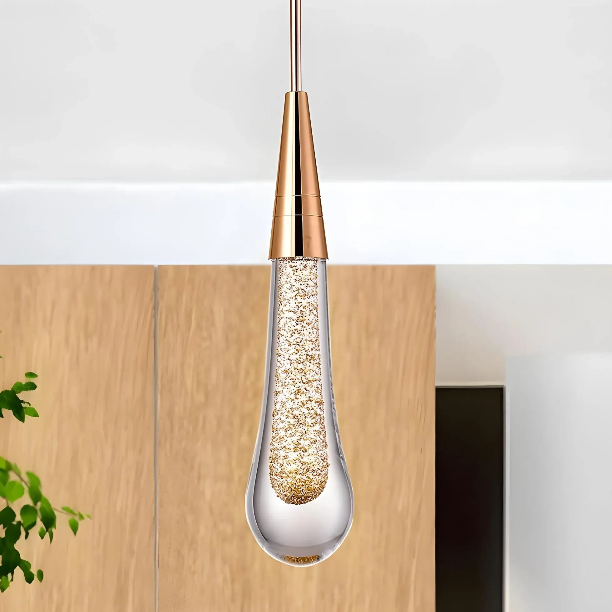 Water Droplet Linearity Gold Kitchen Pendant Light