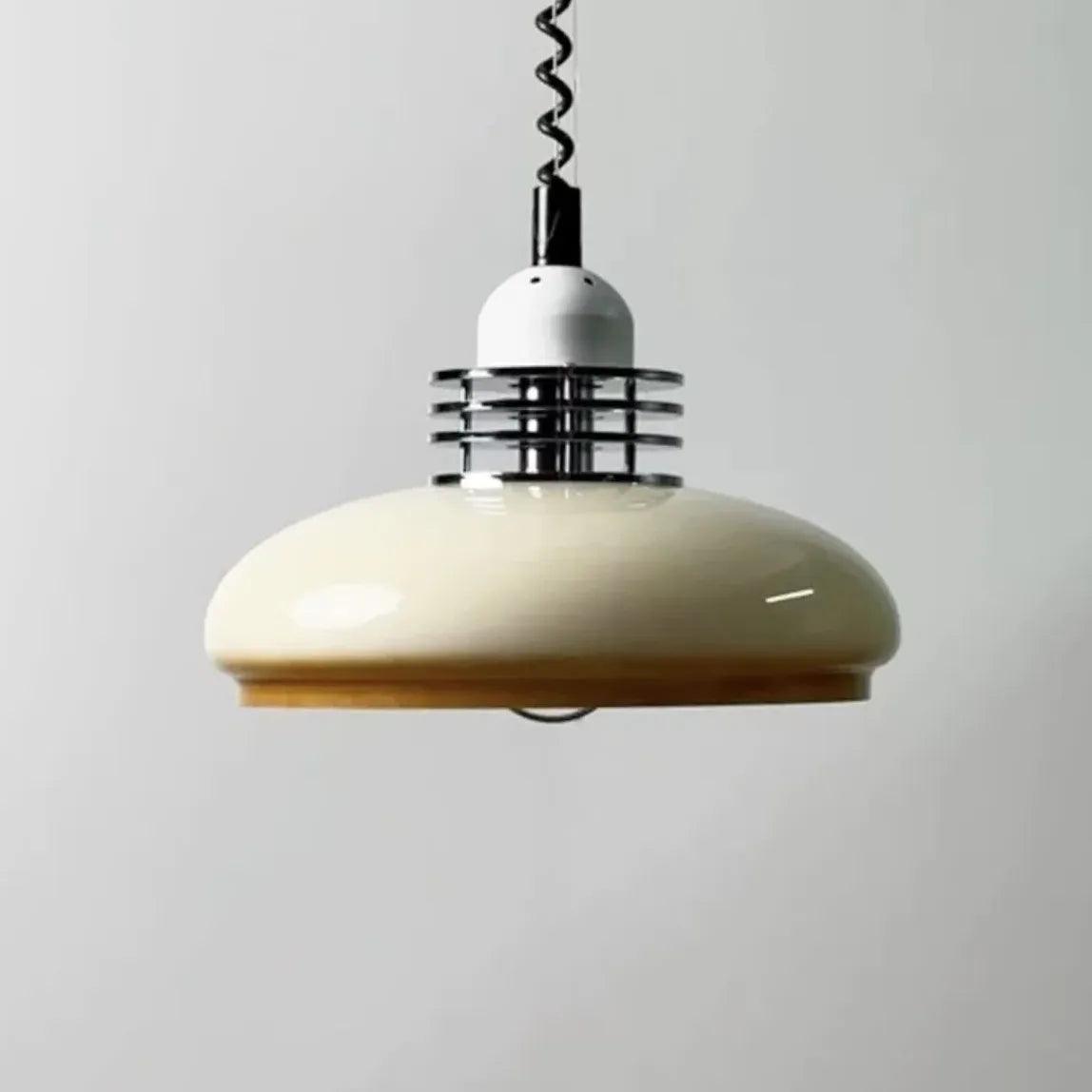Amber Glass Adjustable Length Vintage Pendant Light - Clowas
