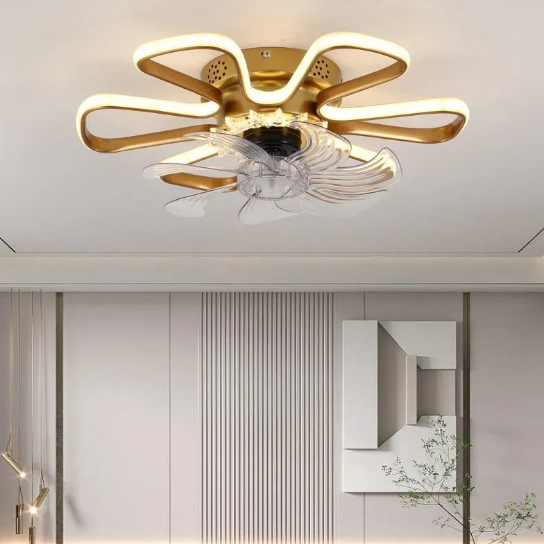 Flower-Shaped Modern LED Fan Pendant Light